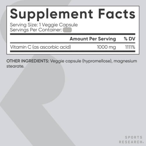 Viên uống bổ sung Vitamin C Sports Research Vitamin C 1000mg 180 Capsules 18 vien uong bo sung vitamin c sports research vitamin c 1000mg 180 capsules 230425 kcc