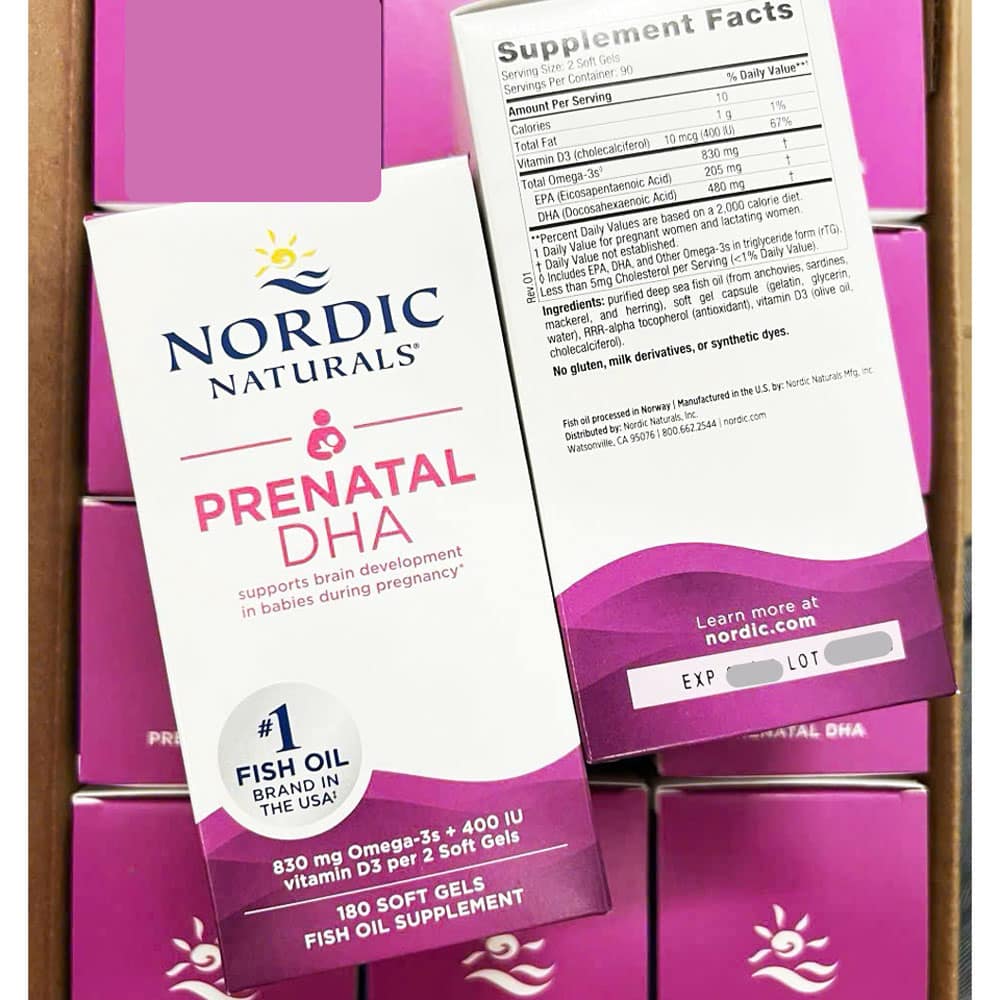 Viên uống DHA cho bà bầu Nordic Naturals Prenatal DHA 180 Softgels - Ảnh 2