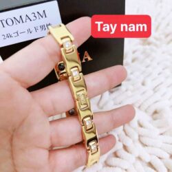 Vòng tay Nam điều hoà huyết áp Toma TOMA3M 24K Gold đính 1 đá 6 vong tay nam dieu hoa huyet ap toma toma3m 24k gold dinh 1 da 040425 ka