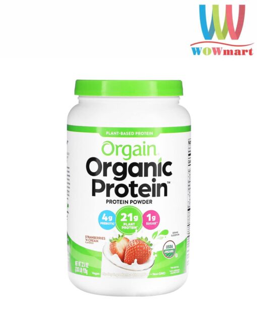 Bột Protein hữu cơ Orgain Organic Protein 920g hương Strawberries’n Cream