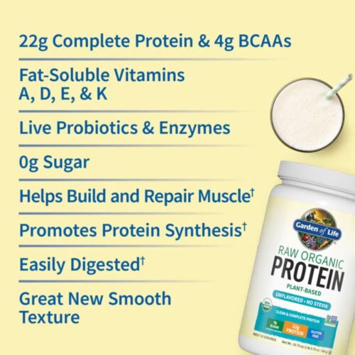 Bột Protein thực vật hữu cơ Garden Of Life Raw Organic Protein Unflavored 560g 8 bot protein thuc vat huu co garden of life raw organic protein unflavored 560g 070625 ke