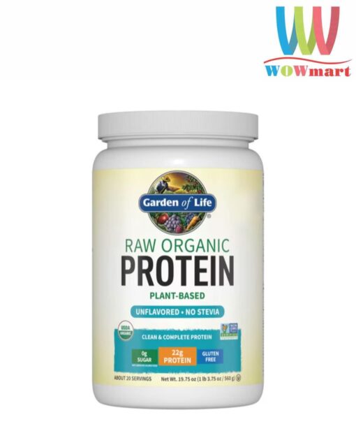 Bột Protein thực vật hữu cơ Garden Of Life Raw Organic Protein Unflavored 560g