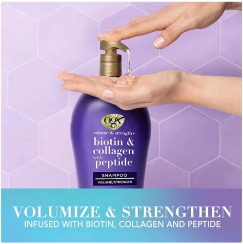 Combo Gội Xả OGX Volume & Strength + Biotin & Collagen with Peptide 1.18L x2 (Chai có vòi) 9 combo goi xa ogx volume strength biotin collagen with peptide 118l x2 chai co voi 120525 kb