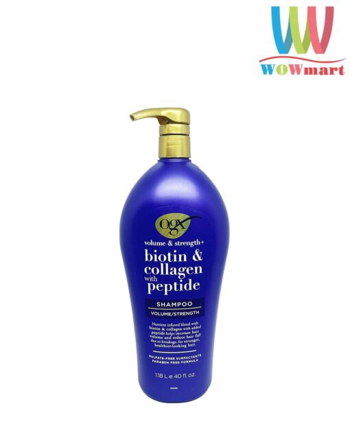 Dầu gội OGX Volume & Strength + Biotin & Collagen with Peptide 1.18L