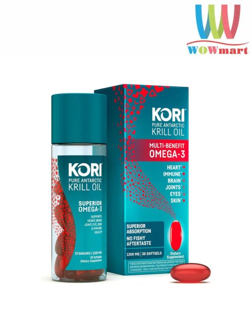 Dầu nhuyễn thể Kori Pure Antarctic Krill Oil Omega-3 1200mg 30 Softgels