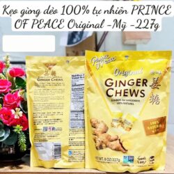 Kẹo gừng dẻo Prince Of Peace Ginger Chews Original 227g 6 keo gung deo prince of peace ginger chews original 227g 080525 ka