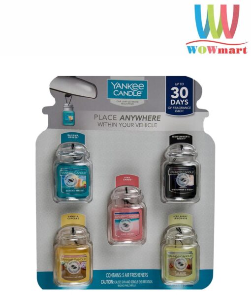 Sáp thơm xe hơi Yankee Candle Car Jar Ultimate Multipack Air Fresheners 5 hủ
