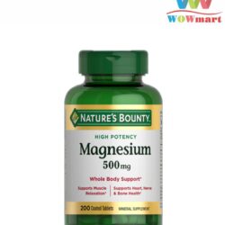 Viên uống chắc xương khỏe cơ Nature’s Bounty Magnesium 500mg 200 Tablets