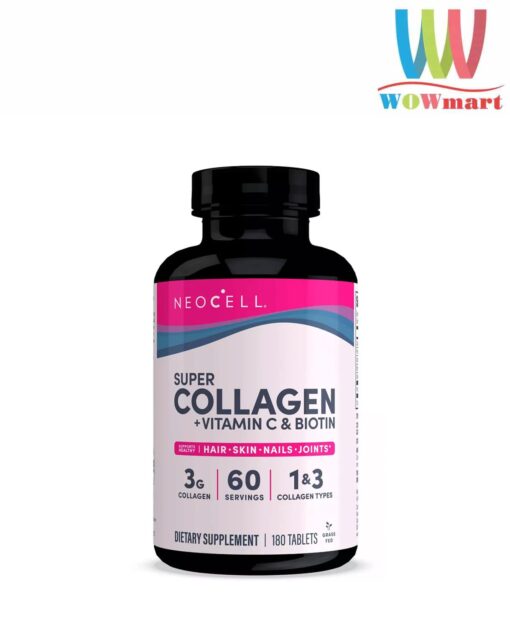 Viên uống Collagen NeoCell Super Collagen + Vitamin C & Biotin 180 Tablets