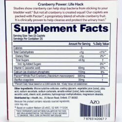 vien uong ho tro duong tiet nieu azo cranberry urinary tract health 50 caplets 110426 kc