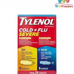 Viên uống Tylenol Cold + Flu Severe Day 16 Caplets & Night 8 Caplets (24 Caplets)