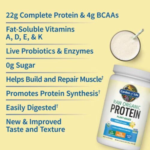 Bột Protein thực vật hữu cơ Garden Of Life Raw Organic Protein Vanilla 660g 12 bot protein thuc vat huu co garden of life raw organic protein vanilla 660g 080625 kg
