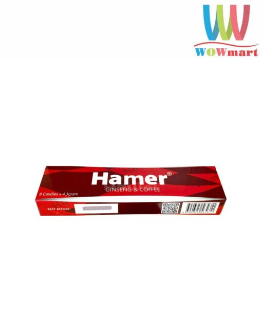 Kẹo sâm Hamer Ginseng & Coffee tăng cường sinh lý nam giới Hộp 8 viên
