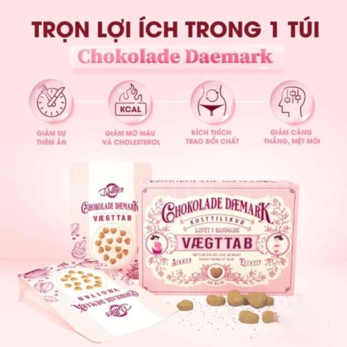 Kẹo Socola giảm cân Chokolade Daemark Vaegttab 40 viên 8 keo socola giam can chokolade daemark vaegttab 40 vien 230625 ka