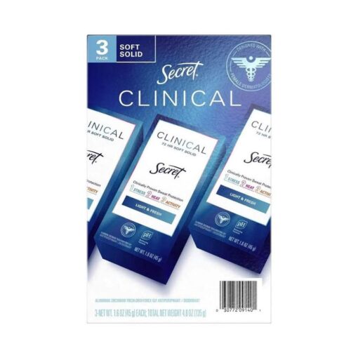 Lăn khử mùi Secret Clinical Soft Solid 45g x3 (Light & Fresh)
