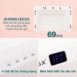 Máy hơ gel L’UGX LG205 72W 69 bóng LED/UV 14 may ho gel lugx lg205 72w 69 bong leduv 160625 kl