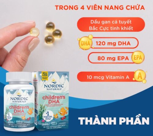 Viên nhai DHA cho trẻ 3-6 tuổi Nordic Naturals Children’s DHA 90 Mini Chewable Softgels 10 vien nhai dha cho tre 3 6 tuoi nordic naturals childrens dha 90 mini chewable softgels 230625 ki
