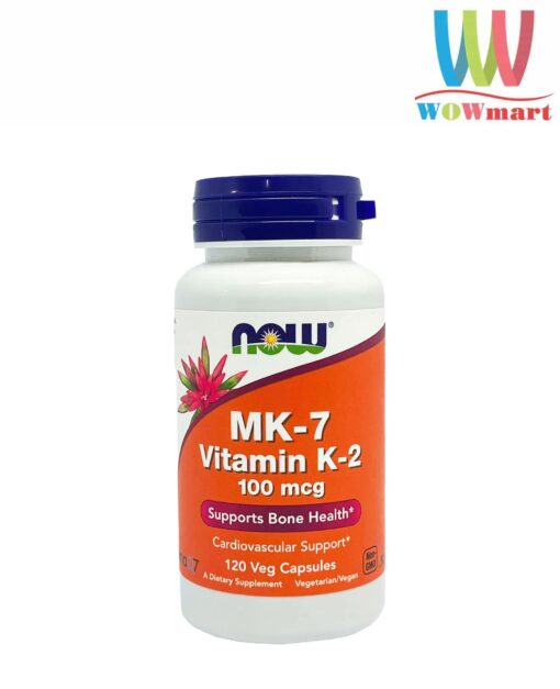 Viên uống bổ sung Vitamin K2 Now MK-7 Vitamin K2 100mcg 120 Capsules