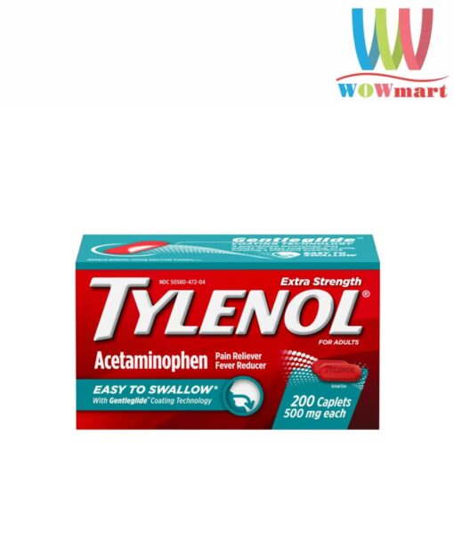 Viên uống Tylenol Acetaminophen Extra Strength 500mg 200 Caplets (Easy To Swallow)