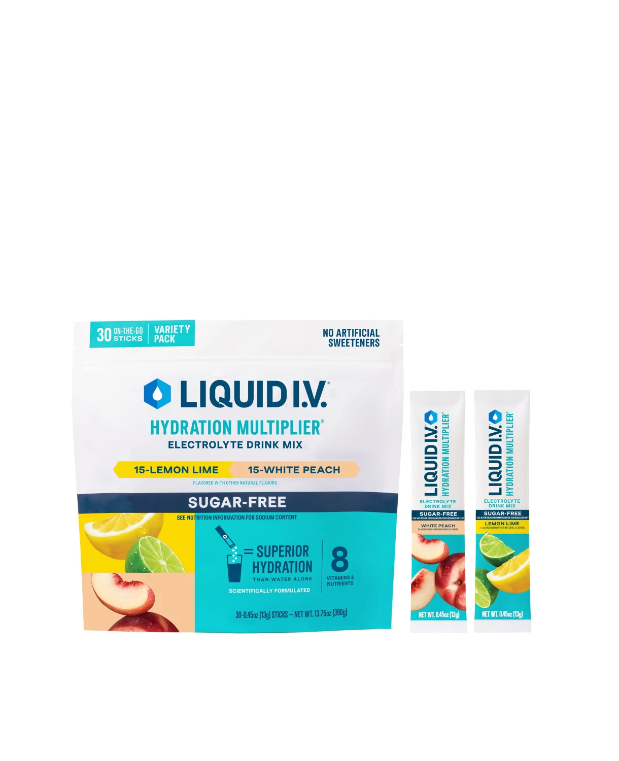 Bột điện giải Liquid I.V. Hydration Multiplier 30 gói (Lemon Lime & White Peach Sugar-Free) 1 Bột điện giải Liquid I.V. Hydration Multiplier 30 gói (Lemon Lime & White Peach Sugar-Free)