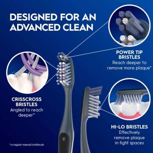 Bàn chải đánh răng Oral-B Cross Action Pro Advanced Vỉ 8 cây (Medium) 16 ban chai danh rang oral b cross action pro advanced vi 8 cay medium 040825 km
