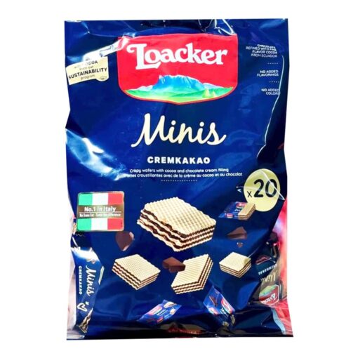 Bánh xốp nhân kem Loacker Minis CremKakao 200g 20 Pieces