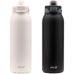 Set 2 bình giữ nhiệt Ello Flip To Fill, Pop To Drink 20oz 651ml (White+ Black) 6 set 2 binh giu nhiet ello flip to fill pop to drink 20oz 651ml white black 260825 ka