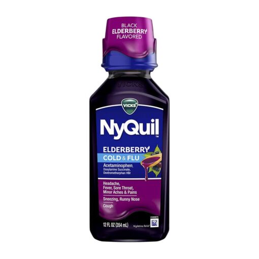 Siro cảm Vicks NyQuil Elderberry Cold & Flu Nighttime Relief 354ml