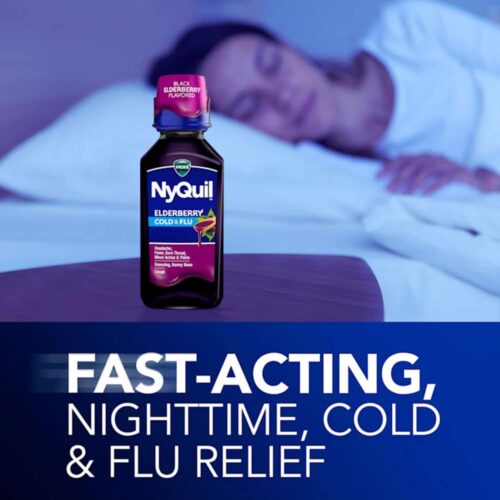 Siro cảm Vicks NyQuil Elderberry Cold & Flu Nighttime Relief 354ml 18 siro cam vicks nyquil elderberry cold flu nighttime relief 354ml 090925 kf