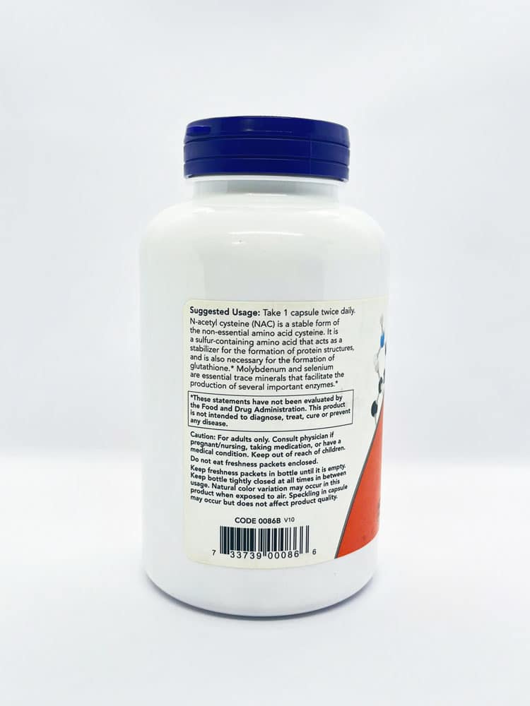 Viên uống bổ sung N-Acetyl Cysteine Now NAC 600mg 250 Capsules 4 Viên uống bổ sung N-Acetyl Cysteine Now NAC 600mg 250 Capsules - Ảnh 4