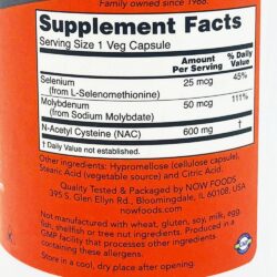 Viên uống bổ sung N-Acetyl Cysteine Now NAC 600mg 250 Capsules 11 vien uong bo sung n acetyl cysteine now nac 600mg 250 capsules 291025 ke