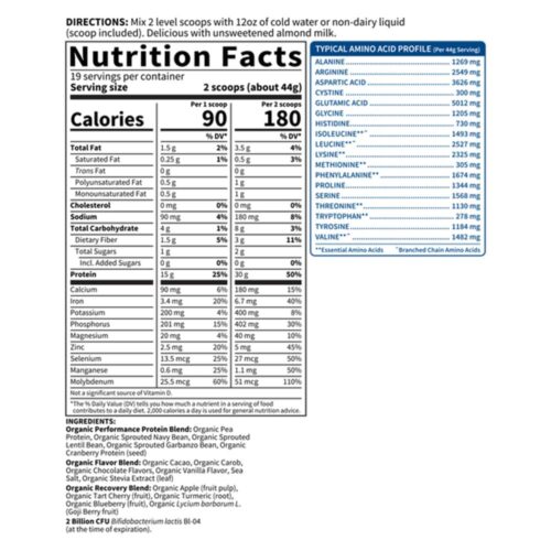 Bột Protein thực vật hữu cơ Garden Of Life Sport Organic Plant-Based Protein Chocolate 840g 11 bot protein thuc vat huu co garden of life sport organic plant based protein chocolate 840g 061025 kc