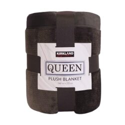 Chăn mền Kirkland Signature Queen Plush Blanket 248 x 233 cm (Nâu đậm)