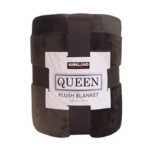 Chăn mền Kirkland Signature Queen Plush Blanket 248 x 233 cm (Nâu đậm)