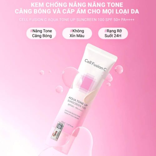 Kem chống nắng Cell Fusion C Aqua Tone Up Sunscreen 100 SPF50 50ml 6 kem chong nang cell fusion c aqua tone up sunscreen 100 spf50 50ml 281025 kd