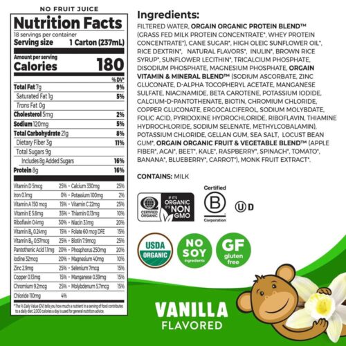 Sữa Protein cho trẻ em Orgain Kids Protein Organic Nutritional Shake Vanilla 237ml Thùng 18 Hộp 14 sua protein cho tre em orgain kids protein organic nutritional shake vanilla 237ml thung 18 hop 061025 kd