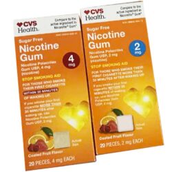 Kẹo cai CVS Health Nicotine Gum 2mg Fruit 20 miếng 3 keo cai cvs health nicotine gum 2mg fruit 20 mieng 041125 ka
