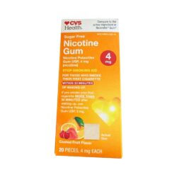 Kẹo cai CVS Health Nicotine Gum 4mg Fruit 20 miếng