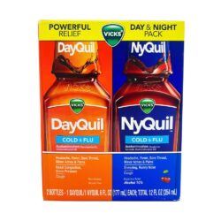 Siro Vicks DayQuil & NyQuil Cold & Flu Relief 177ml x2 (Day Original, Night Cherry)