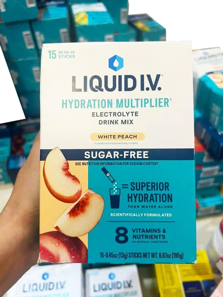 Bột điện giải Liquid I.V. Hydration Multiplier 15 gói (White Peach Sugar-Free) 2 Bột điện giải Liquid I.V. Hydration Multiplier 15 gói (White Peach Sugar-Free) - Ảnh 2