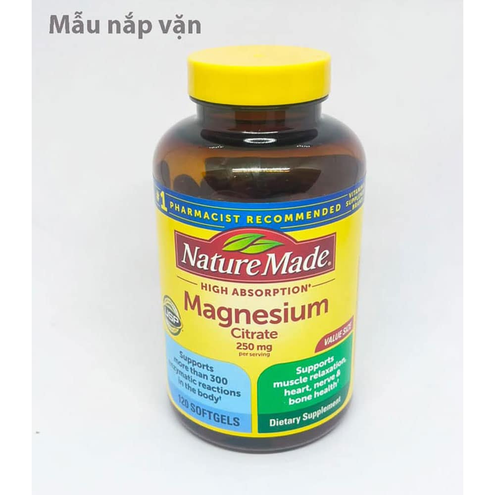 Viên uống bổ sung Magiê Nature Made Magnesium Citrate 250mg High Absorption 120 Softgels - Ảnh 3