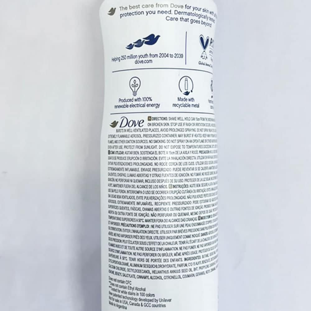 Xịt khử mùi mồ hôi Dove Invisible Dry 48H Moisturising Cream 150ml - Ảnh 5