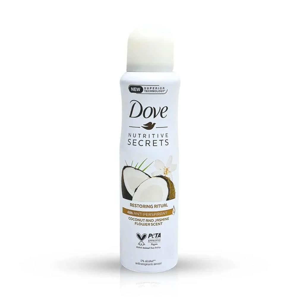 Xịt khử mùi mồ hôi Dove Nutritive Secrets Coconut Jasmine 48H Antiperspirant 150ml 1 Xịt khử mùi mồ hôi Dove Nutritive Secrets Coconut Jasmine 48H Antiperspirant 150ml