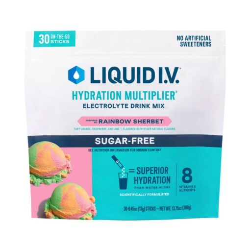Bột điện giải Liquid I.V. Hydration Multiplier 30 gói (Rainbow Sherbet Sugar-Free)