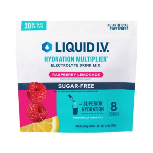 Bột điện giải Liquid I.V. Hydration Multiplier 30 gói (Raspberry Lemonade Sugar-Free)