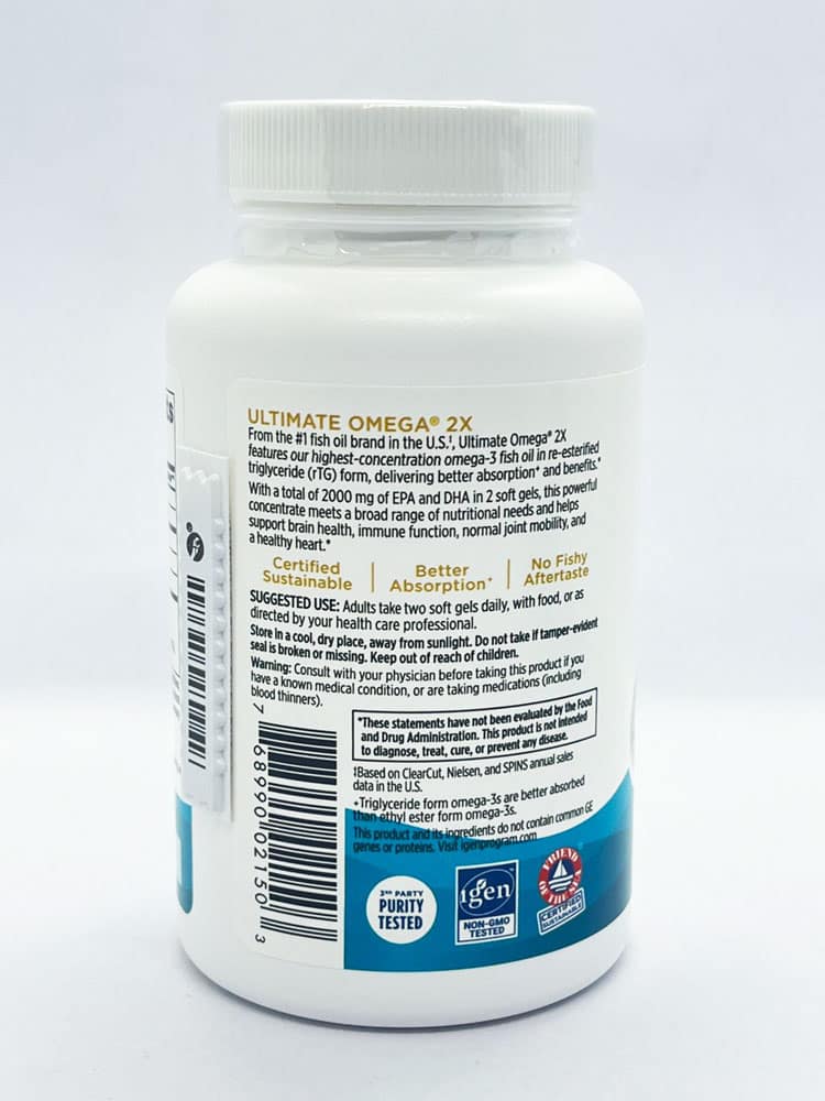 Dầu cá Omega-3 Nordic Naturals Ultimate Omega 2X (2150mg) 60 Softgels (Không hộp giấy) 4 Dầu cá Omega-3 Nordic Naturals Ultimate Omega 2X (2150mg) 60 Softgels (Không hộp giấy) - Ảnh 4