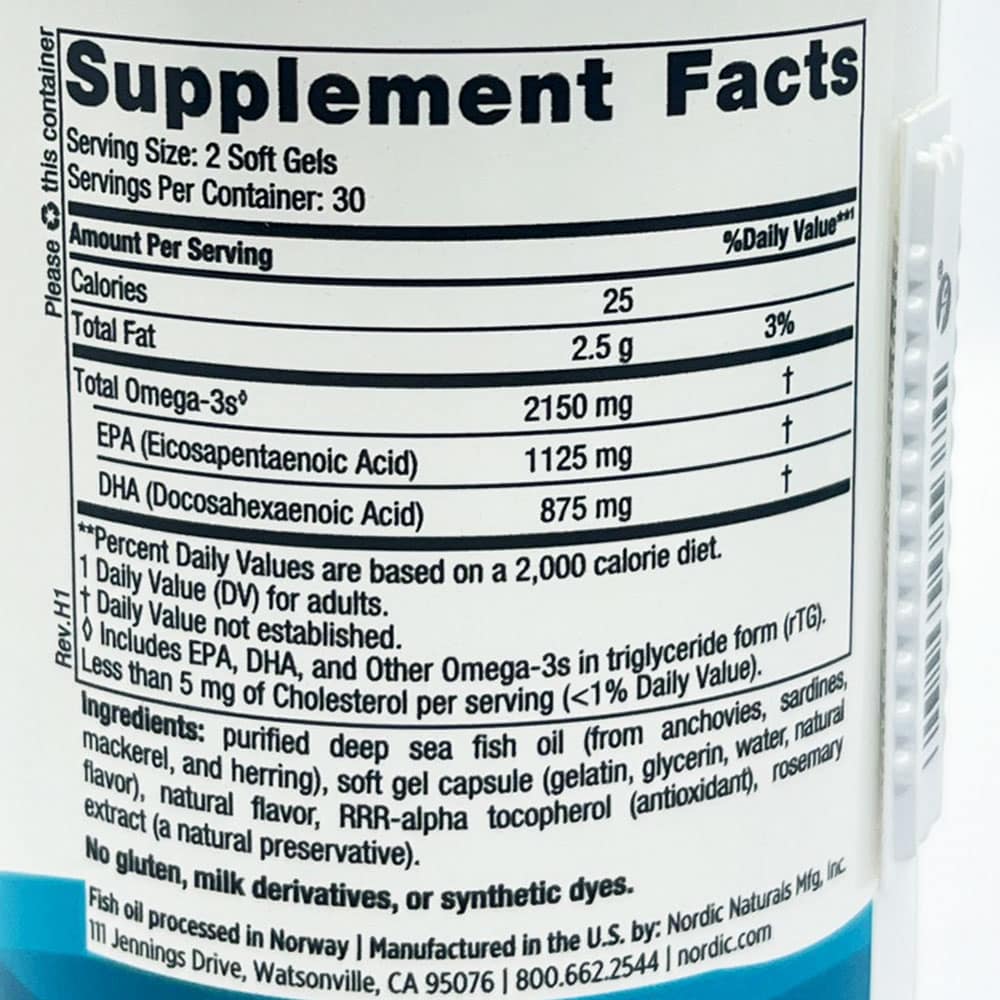 Dầu cá Omega-3 Nordic Naturals Ultimate Omega 2X (2150mg) 60 Softgels (Không hộp giấy) 6 Dầu cá Omega-3 Nordic Naturals Ultimate Omega 2X (2150mg) 60 Softgels (Không hộp giấy) - Ảnh 6