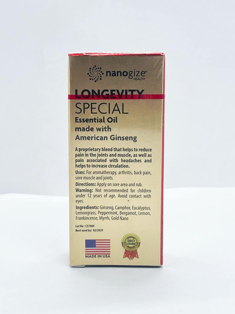 Dầu gió nhân sâm Nanogize Longevity Special American Ginseng 10ml 3 Dầu gió nhân sâm Nanogize Longevity Special American Ginseng 10ml - Ảnh 3