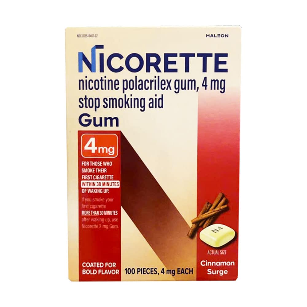 Kẹo cai thuốc Nicorette Gum Cinnamon Surge 4mg 100 viên 1 Kẹo cai thuốc Nicorette Gum Cinnamon Surge 4mg 100 viên