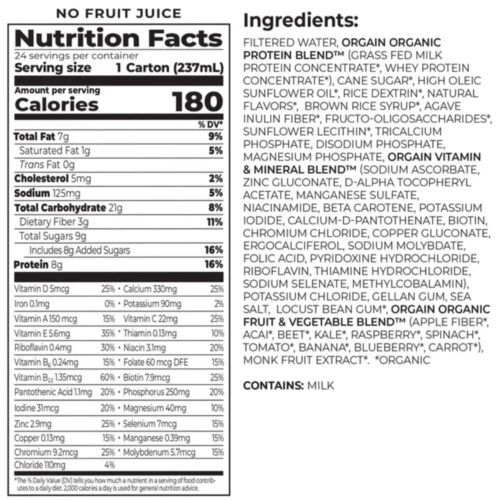 sua protein cho tre em orgain kids protein plus organic nutritional shake vanilla 237ml thung 24 hop 300126 kd